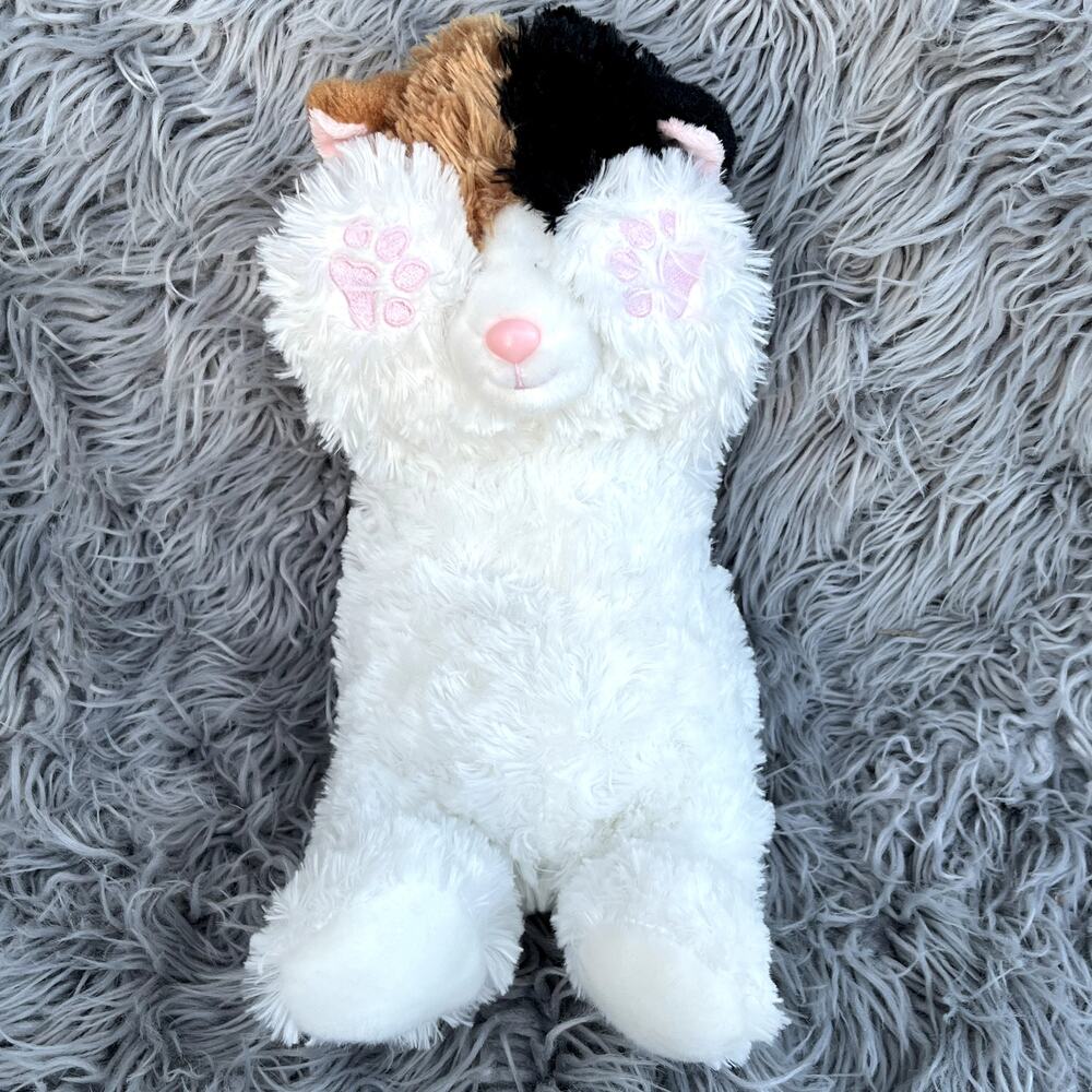 Aurora Peek A Boo Calico Cat Plush Stuffed Animal Magnet Paws Soft Kitty Kitten